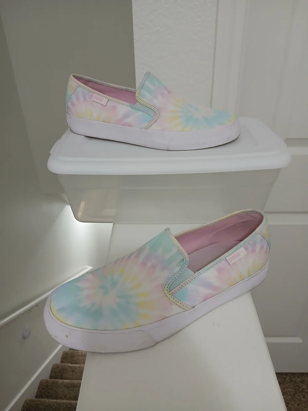 Puma Pastel Tie-Dye Slip-On Sneakers - Pink, Blue, Yellow, Mint